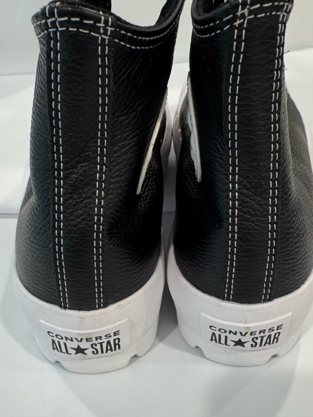 Black High-Top Leather Converse - Picture 5 of 8